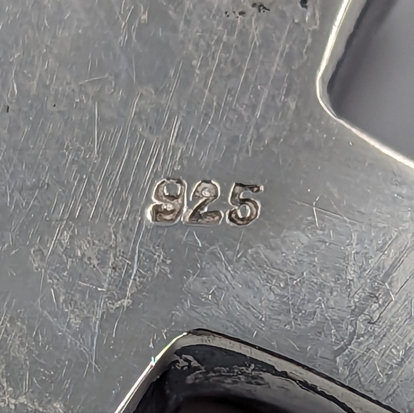 Amber Cross Sterling Silver On Tiger's Eye Chips & Jasper Bead Necklace Vintage - Picture 13 of 15